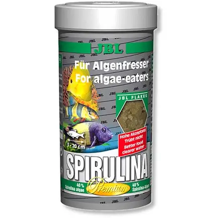 Основний корм преміум-класу JBL Spirulina для водоростеїдів, 250 мл