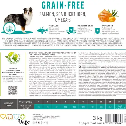 Сухий корм Brit Care Dog Grain-free Adult для собак малих і середніх порід, беззерновий з лососем, 12 кг: додаткове фото 7