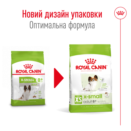 Сухий корм Royal Canin XSMALL ADULT 8+ для собак зрілого віку мініатюрних порід 3 кг — Фото 1