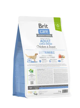 Сухий корм Brit Care Dog Sustainable Adult Large Breed для собак великих порід, з куркою та комахами, 3 кг: додаткове фото 3