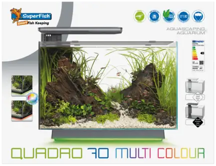 Акваріум скляний - Superfish Quadro 70 Multi Colour BLACK (A4052235): додаткове фото 2