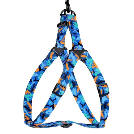 Шлея для Собак BronzeDog Urban Camo Нейлонова Синя M: додаткове фото 2