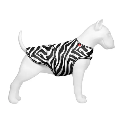 Курточка-накидка для собак WAUDOG Clothes, малюнок "Зебра", L, А 41 см, B 58-70 см, С 42-52 см