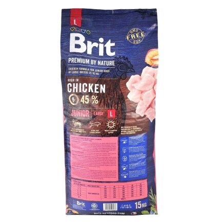 Сухий корм Brit Premium Dog Junior L для цуценят та юніорів великих порід, з куркою, 15 кг — Фото 3