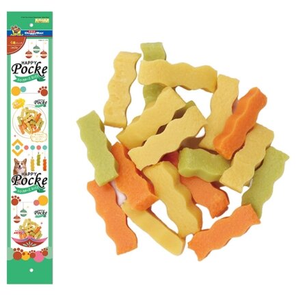 DoggyMan Wave Shaped Cheese Snack Mixed Flavor ДОГГІМЕН СИРНІ ПАЛИЧКИ ХВИЛЯ МІКС ласощі для собак 0,08 кг