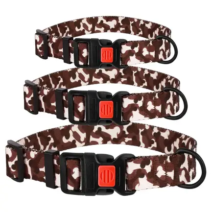 Нашийник для Собак BronzeDog Urban Кісточка Нейлоновий з Пластиковою Пряжкою Коричневий L