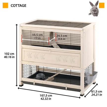 Ferplast CAGE COTTAGE Вольєр для кролів дерев'яний: додаткове фото 2