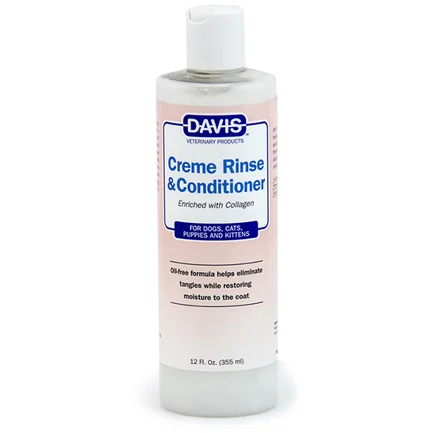 Davis Creme Rinse & Conditioner ДЕВІС КРЕМ РІНЗ ополіскувач та кондиціонер з колагеном для собак і котів, концентрат 0,355 л