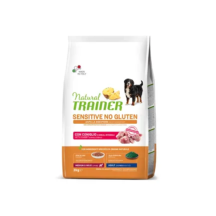 Natural Trainer Dog Sensitive No Gluten Medium&Maxi сухий корм для середніх та великих порід без глютену з Кролятиною 3 кг