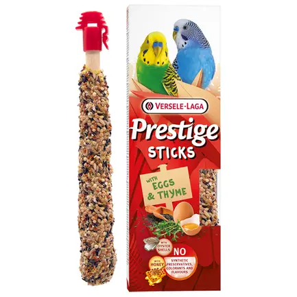 Versele-Laga Prestige Sticks Small Parrot Eggs & Thyme ВЕРСЕЛЕ-ЛАГА ЯЙЦЯ ТА ЧЕБРЕЦЬ ласощі для хвилястих папуг 2х30г 0,06 кг