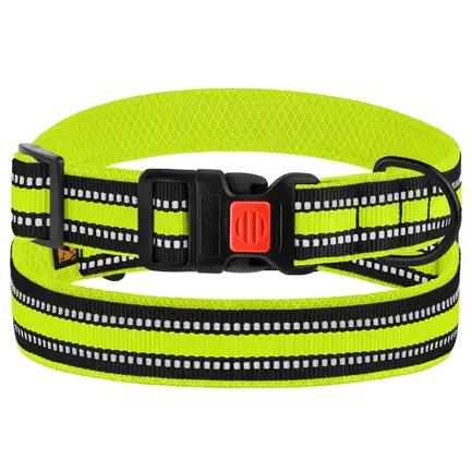 Нашийник для Собак BronzeDog Mesh c Пластиковою Пряжкою Лимонний S
