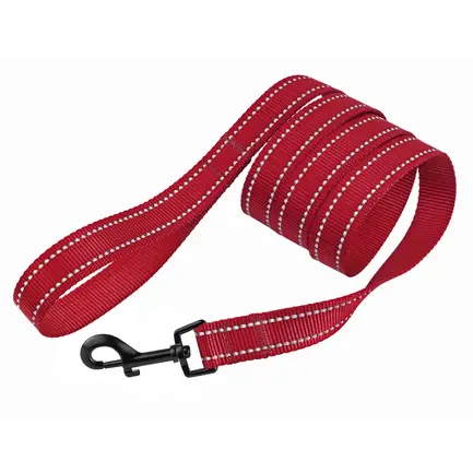 Повідець для Собак Bronzedog Active Нейлоновий зі Світловідбиттям Червоний L: додаткове фото 2