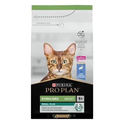 Сухий корм PRO PLAN Sterilised Adult 1+ Renal Plus для дорослих котів після стерилізації з кроликом 1,5 кг