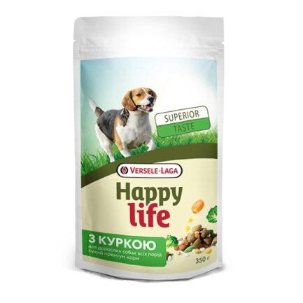 Happy Life Adult Dinner with Chicken ХЕППІ ЛАЙФ ВЕЧЕРЯ КУРКА З ОВОЧАМИ сухий преміум корм для собак усіх порід 0,35 кг