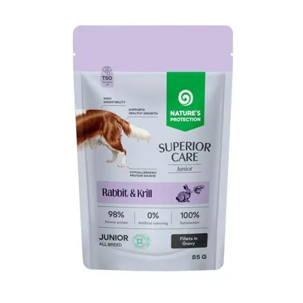 Nature's Protection Superior Care Junior Grain Free Rabbit and Krill Вологий корм для юніорів з кроликом і крилем, 85 г