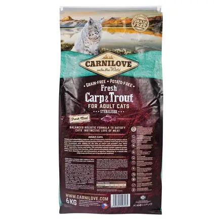 Сухий корм Carnilove Fresh Carp & Trout для стерилізованих котів, риба, 6 кг: додаткове фото 4
