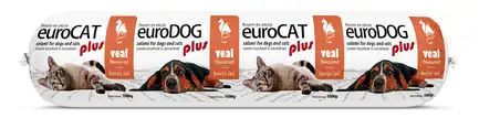 Корм вологий EuroDog/EuroCat Salami PLUS Veal для собак і котів салямі з телятиною 1 кг