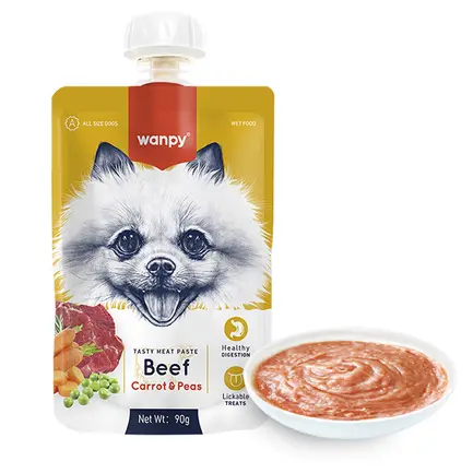 Wanpy Beef Carrot & Pea ВАНПІ КРЕМ-ПЮРЕ ЯЛОВИЧИНА З МОРКВОЮ рідкий корм для собак 0,09 кг