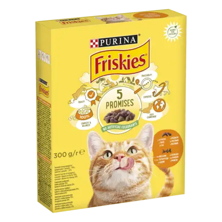 Сухий корм FRISKIES для дорослих котів з куркою та овочами 300 г