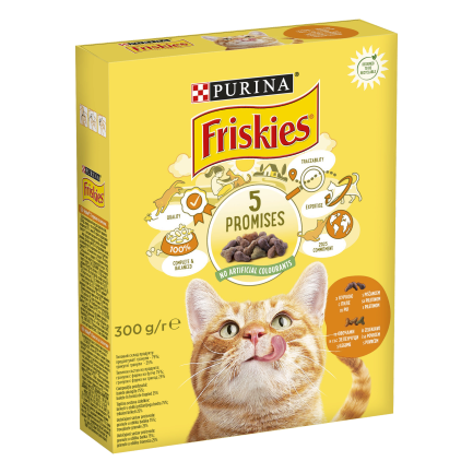 Сухий корм FRISKIES для дорослих котів з куркою та овочами 300 г