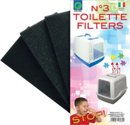 Комплект фільтрів для туалету "Galaxy" або "Roto Toilet", 3 шт, 12х5,6 см