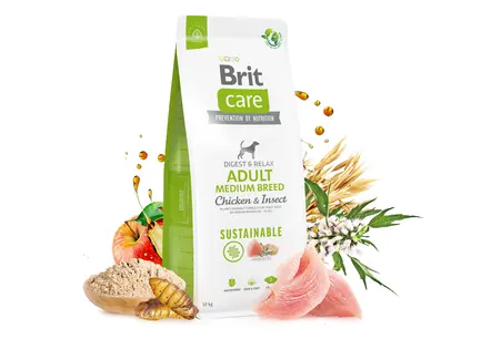 Сухий корм Brit Care Dog Sustainable Adult Medium Breed для собак середніх порід, з куркою та комахами, 3 кг: додаткове фото 6