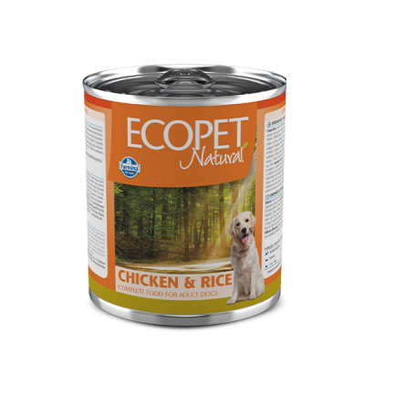 Вологий корм Farmina Ecopet Natural Dog Chicken&amp;Rice для собак, з куркою, 300 г