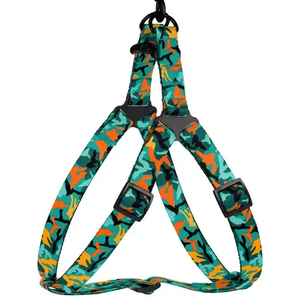 Шлея для Собак BronzeDog Urban Camo Нейлонова Зелена L: додаткове фото 2