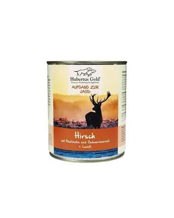 Hubertus Gold Hirsch mit Pastinake Консерви для собак. Оленина з пастернаком, чорним коренем та ллянною олією, 800 г