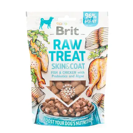 Ласощі для собак Brit Raw Treat freeze-dried Skin and Coat для шкіри та шерсті, риба і курка, 40 г: додаткове фото 5