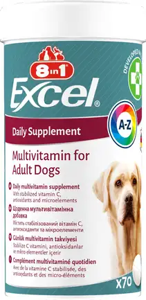 Вітаміни 8in1 Excel Multi Vitamin Adult для дорослих собак, мультивітамін, 70 шт
