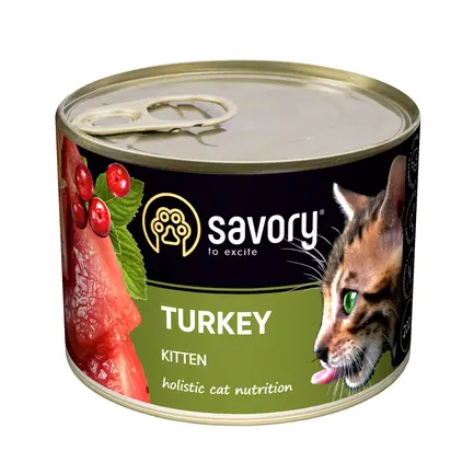 Вологий корм Savory для кошенят, з індичкою, 200 г