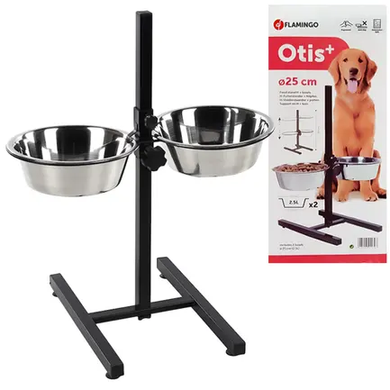 Flamingo Otis+ H-Stand М ФЛАМІНГО ОТІС+ миски для собак на штативі, 2х2.5л h 60 см