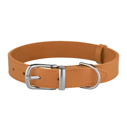 Нашийник для Собак Шкіряний BronzeDog Classic з Хромованою Фурнітурою Гірчичний 2XS: додаткове фото 2