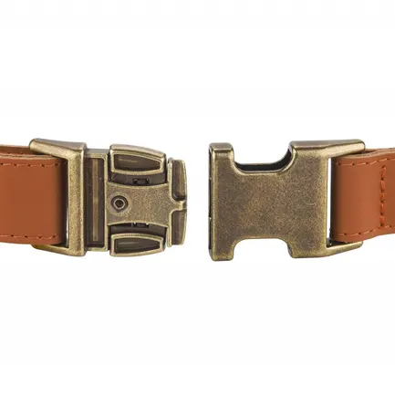 Нашийник для собак шкіряний BronzeDog Antiq тауні L: додаткове фото 3