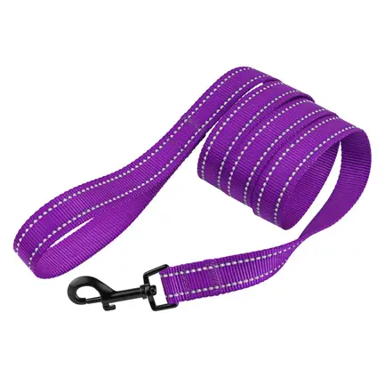 Повідець для Собак Bronzedog Active Нейлоновий зі Світловідбиттям Фіолетовий L: додаткове фото 2
