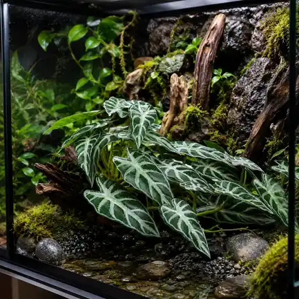 Штучна рослина Hobby Calathea 2 40×20 см (37715) для тераріуму, акватераріуму та палюдаріуму: додаткове фото 3