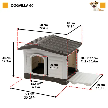 Ferplast DOGVILLA 60 Буда пластик з з відкрив боковиною — Фото 1