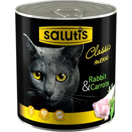 Salutis (Салютис) Classic Menu Rabbit Carrots, консерва для котів кролик та морква, 360 г