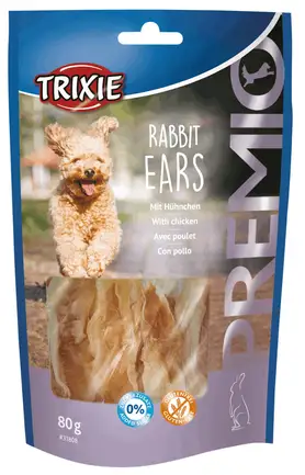 Ласощі Trixie Premio Rabbit Ears для собак, з кролячими вухами і курячим філе, 80 г