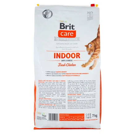 Сухий корм Brit Care Cat GF Indoor Anti-stress для котів, які постійно живуть у приміщенні, курка, 7 кг: додаткове фото 3