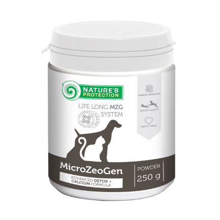 Кормова добавка для собак та котів з кальцієм Nature&#039;s Protection MicroZeoGen, 250 г