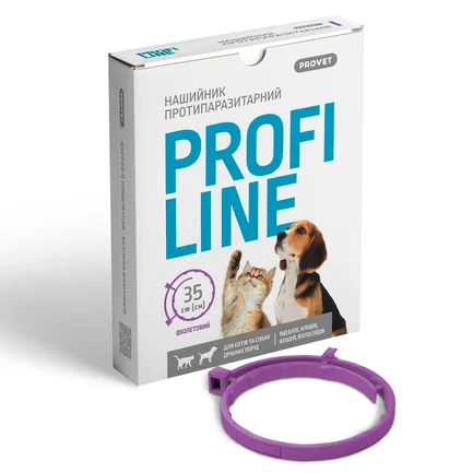 Нашийник Provet Profiline для котів та собак 35 см, фіолетовий (інсектоакарицид): додаткове фото 4