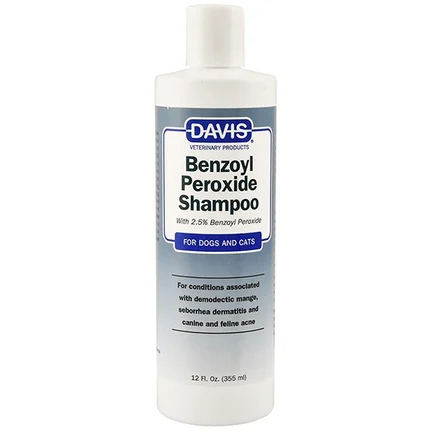 Davis Benzoyl Peroxide Shampoo ДЕВІС 2,5% БЕНЗОЇЛ ПЕРОКСИД шампунь для собак і котів з демодекозом і дерматитами 0,355 л