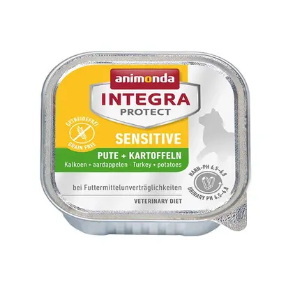 Корм вологий ветеринарний для котів Integra Protect Sensitiv Turkey + Potatoes з харчовою непереносимістю, індичка і картопля, 100 г