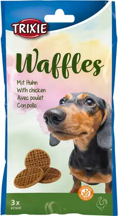 Ласощі Trixie Waffles для собак, з куркою 7 см, 3 шт, 100 г