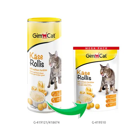 Вітамінізовані таблетки для котів GimCat Kase Rollis сирні кульки, пауч, 425 г: додаткове фото 2