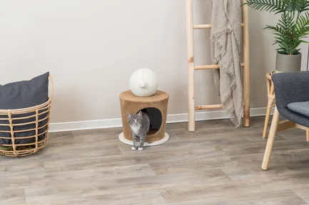 Дряпка Trixie Будинок з кулею для котів, МДФ/джут/плюш, 36х50 см (сіро-коричневий): додаткове фото 4