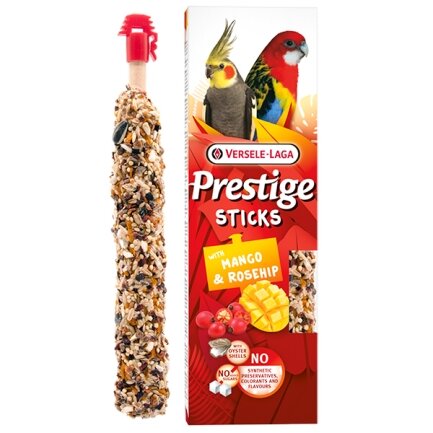 Versele-Laga Prestige Sticks Parrots Mango &amp; Rosehip ВЕРСЕЛЕ-ЛАГА ПРЕСТИЖ МАНГО ТА ШИПШИНА ласощі для великих і середніх папуг 2х70г 0,14 кг