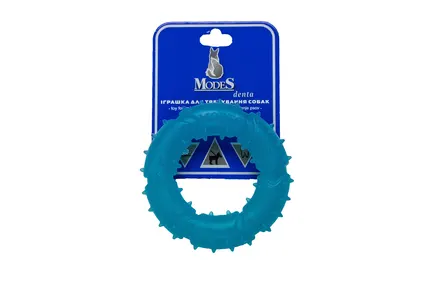 Кільце блакитне розмір XS-9см, Дента (Denta) іграшка для собак MODES